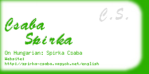 csaba spirka business card